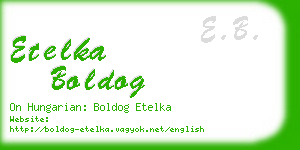 etelka boldog business card